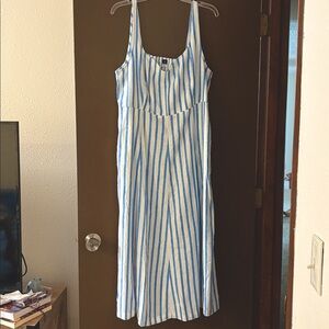 Old Navy Striped Blue and White Midi Dress